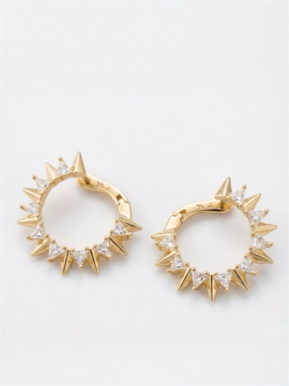 Shine Star Hoop Earrings | 14K Gold Plated & Cubic Zirconia | Waterproof Jewelry - Picture 3 of 7
